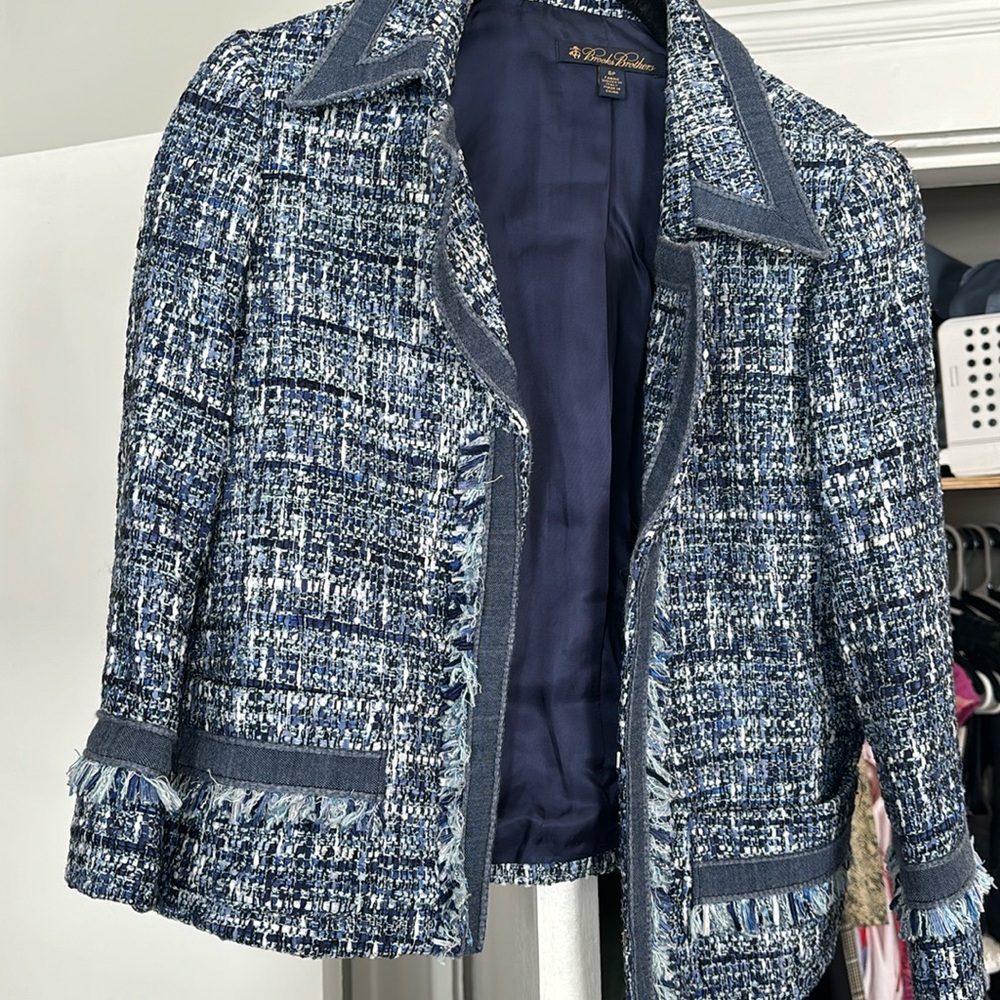 Brooks Brothers tweed moto jacket